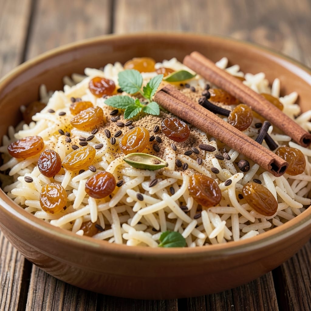 Arabic Rice With Raisins Recipe: Toasted Spice and Sweet Plum Harmony