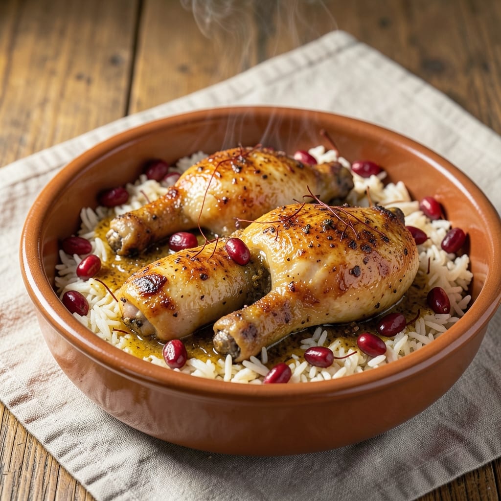 Armenian Chicken and Rice Recipe: Spiced Barberry Crunch and Fragrant Saffron Bites