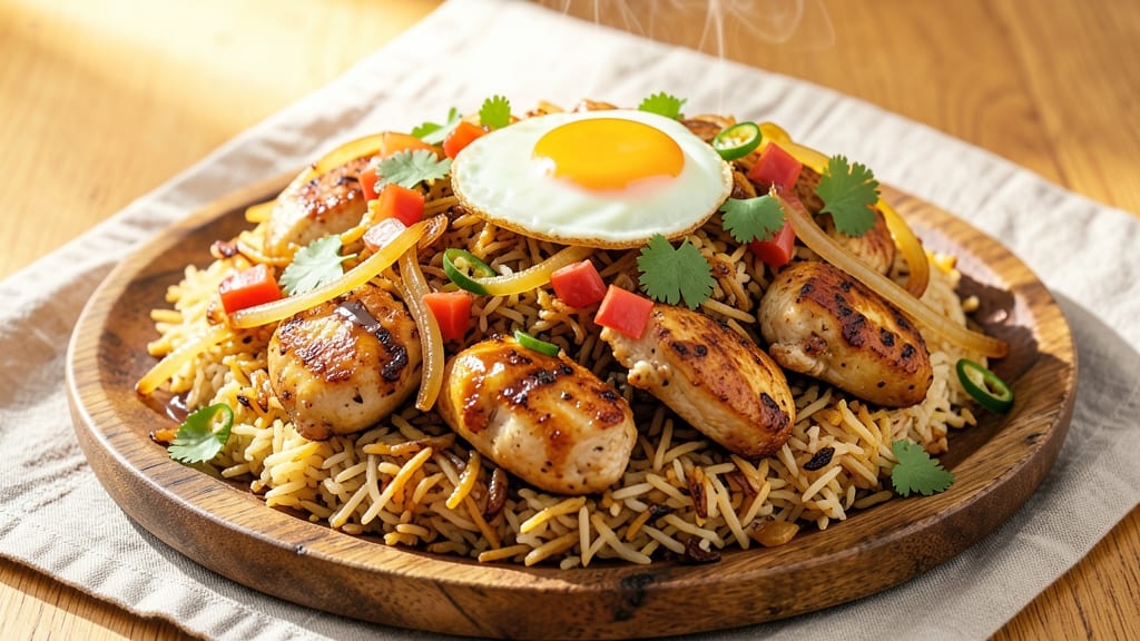 Chicken Fried Rice Pakistani Recipe: Wok-Seared Eggs and Spiced Basmati