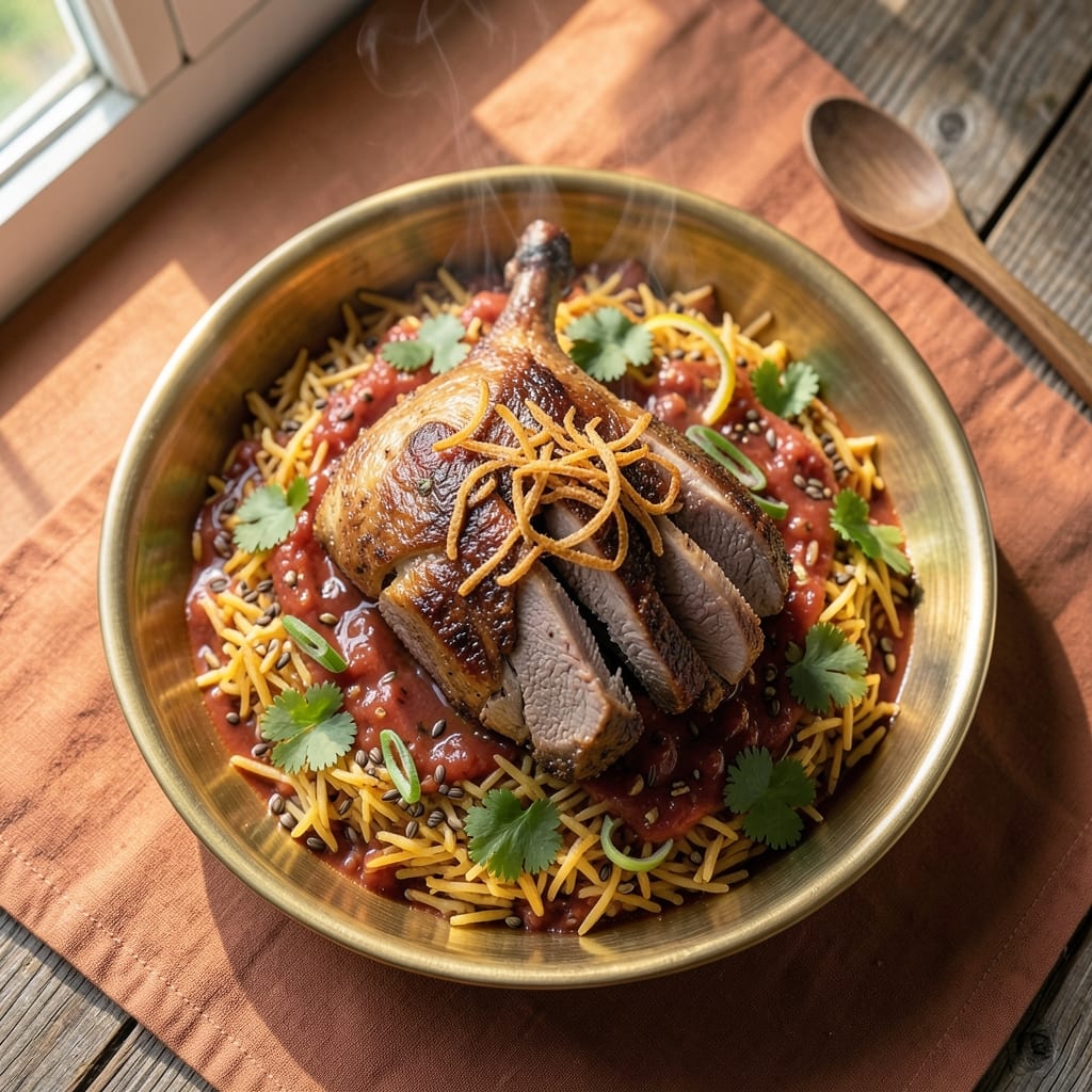 Arabic-Style Rice with Lamb Meat Recipe: Saffron-Infused Lamb and Spiced Basmati