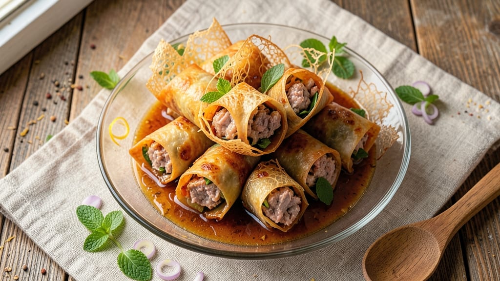 Cha Gio Recipe With Rice Paper: Crispy Rolls Stuffed With Fragrant Pork and Mint