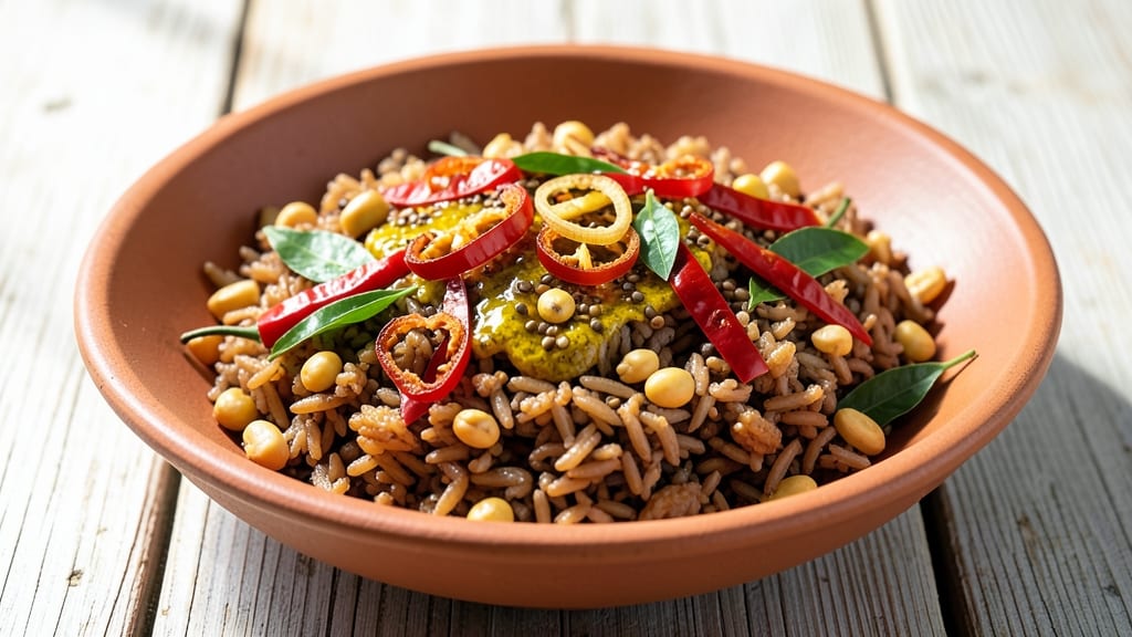 Brown Rice Poha Recipe: Fluffy Turmeric Rice With Crispy Topping Magic