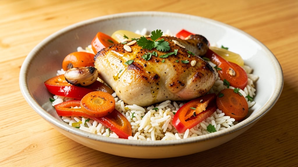 Chicken and Vegetables Over Rice Recipe: One-Pan Flavor Fusion With Fragrant Rice Base