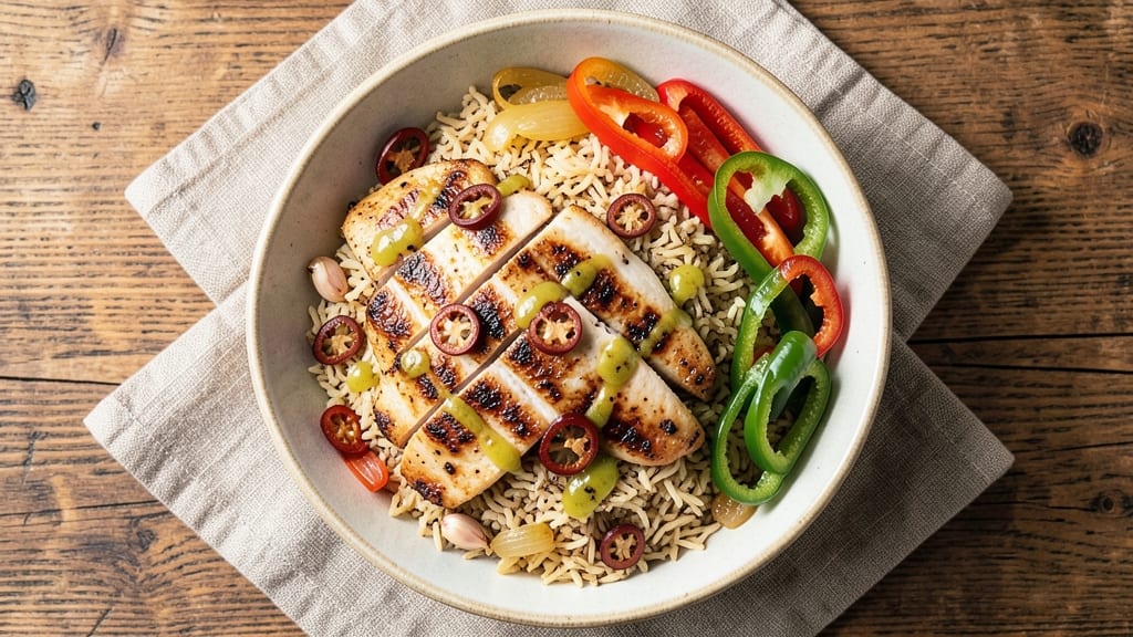 Chicken Fajita Over Rice Recipe: Sizzling Peppers and Onions With Perfectly Fluffy Grains