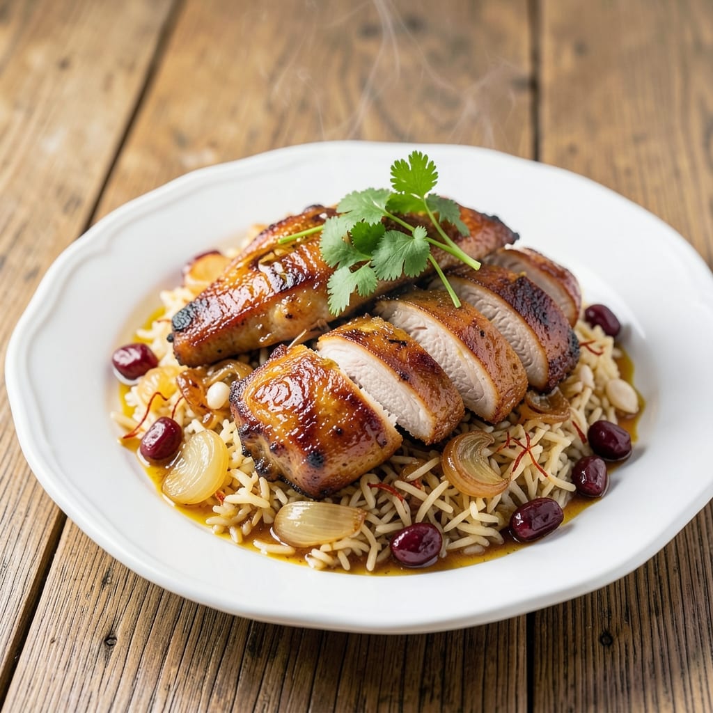 Adels Chicken Over Rice Recipe: Saffron-Kissed Fragrance With Toasted Barberry Crunch