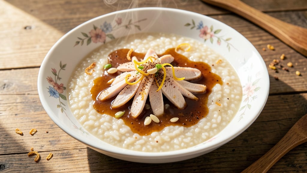Chicken Congee Recipe With Rice Cooker: Fragrant Five-Spice Rice and Silky Shreds