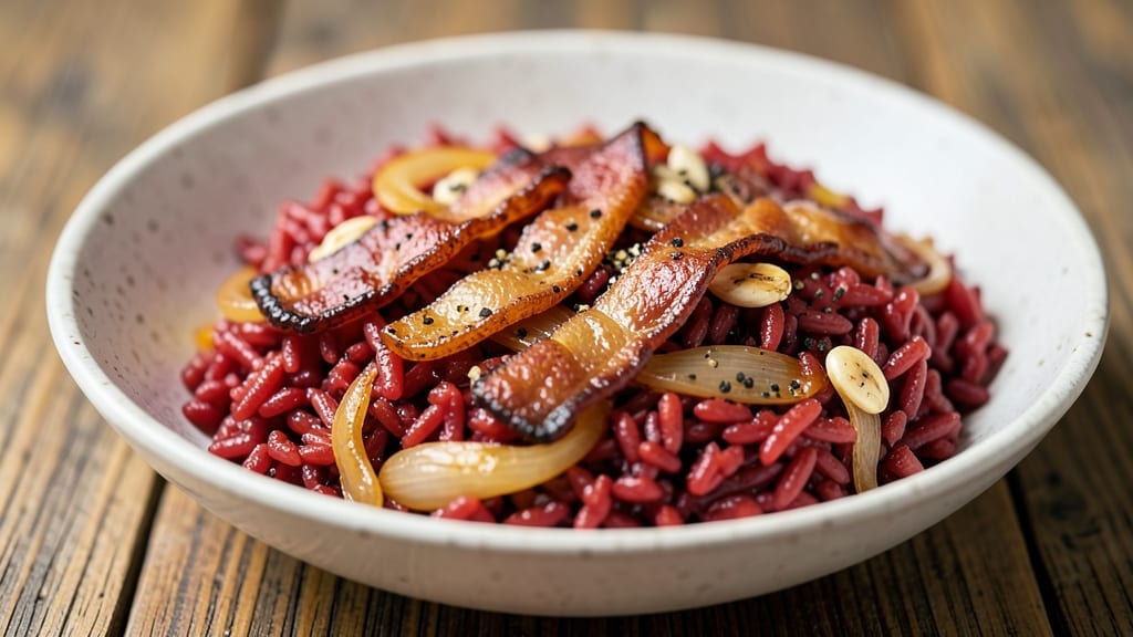 Chamorro Red Rice With Bacon Recipe: Smoky Tomato Gravy Over Fragrant Arborio