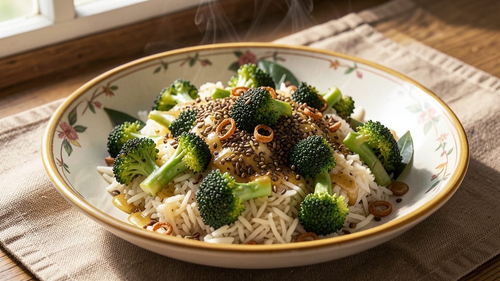 Broccoli Rice Recipe Indian: Fragrant Five-Spice Basmati With Toasted Celery Crunch