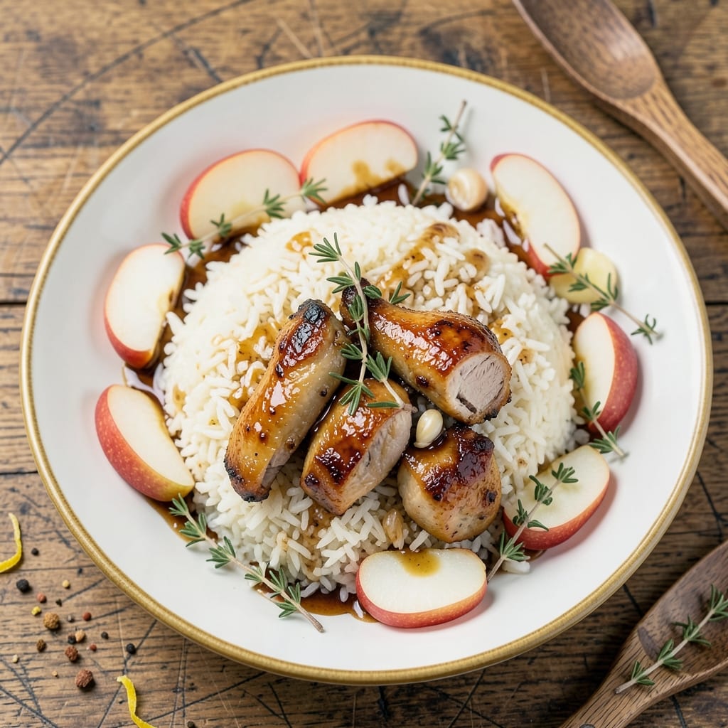 Apple Chicken Rice Recipe: Sweet-Tart Apple Sauce Balances Savory Chicken
