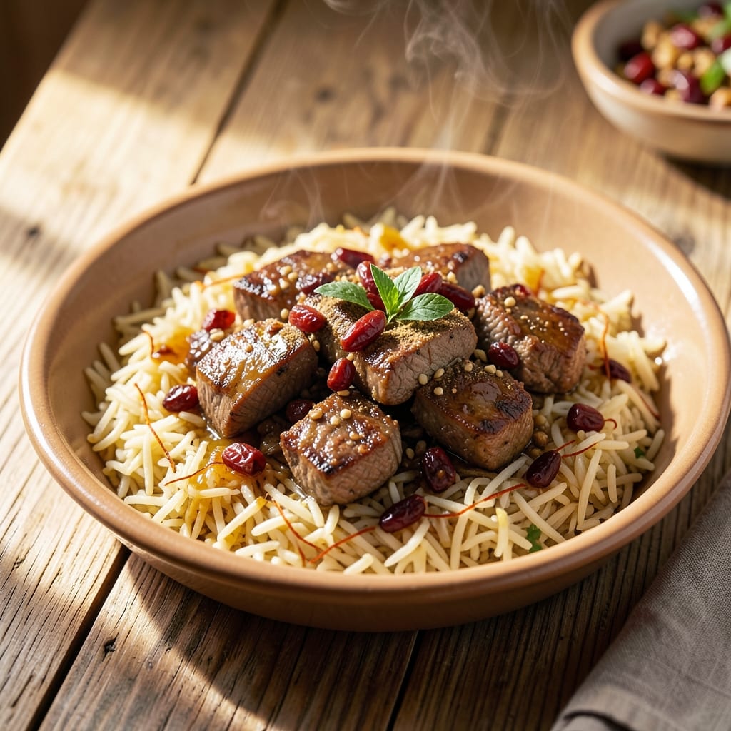 Albasha Rice Recipe: Fragrant Saffron and Toasted Barberry Crisp-Top