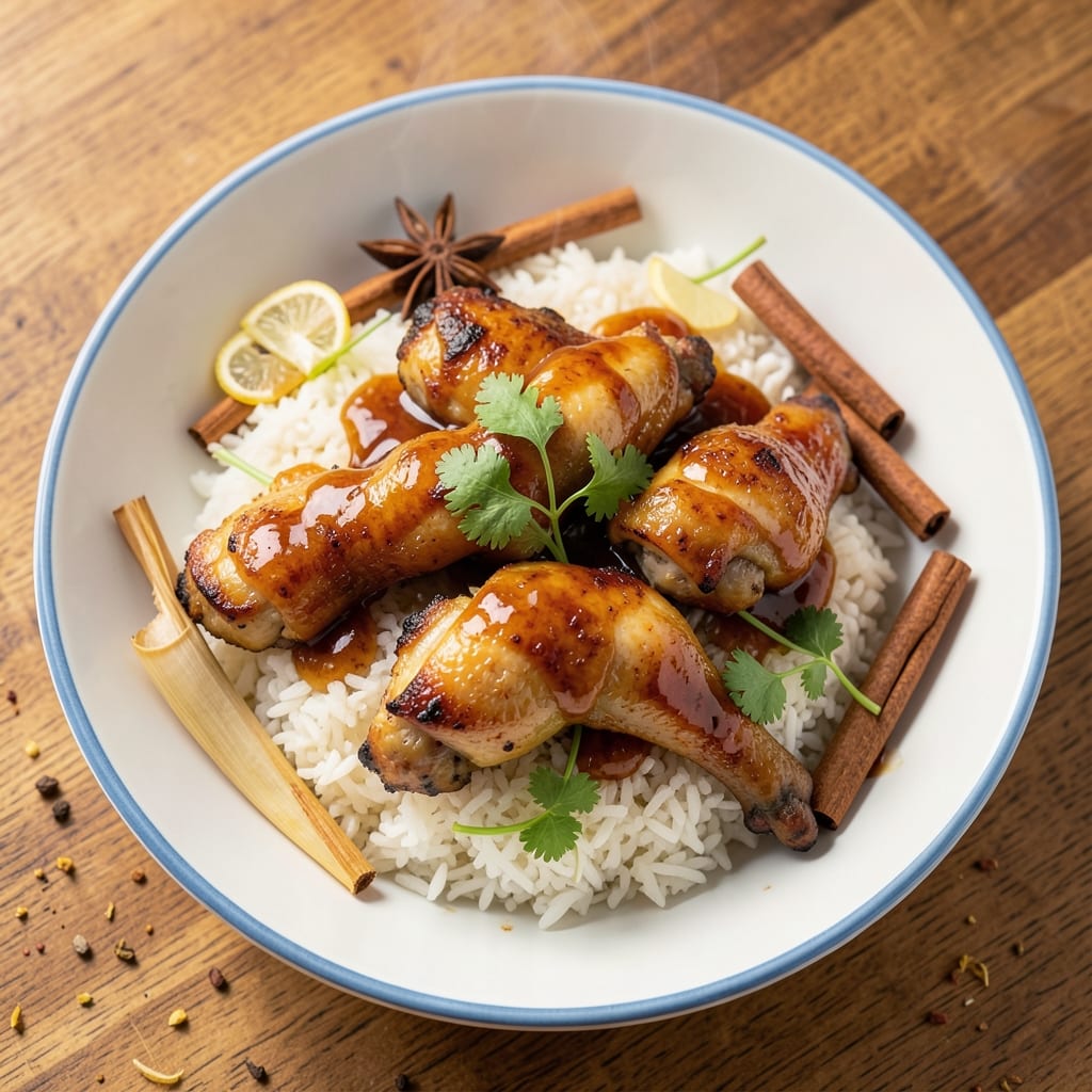 1 Pot Hainanese Chicken Rice Recipe: Fragrant Five-Spice Broth and Silky Eggs