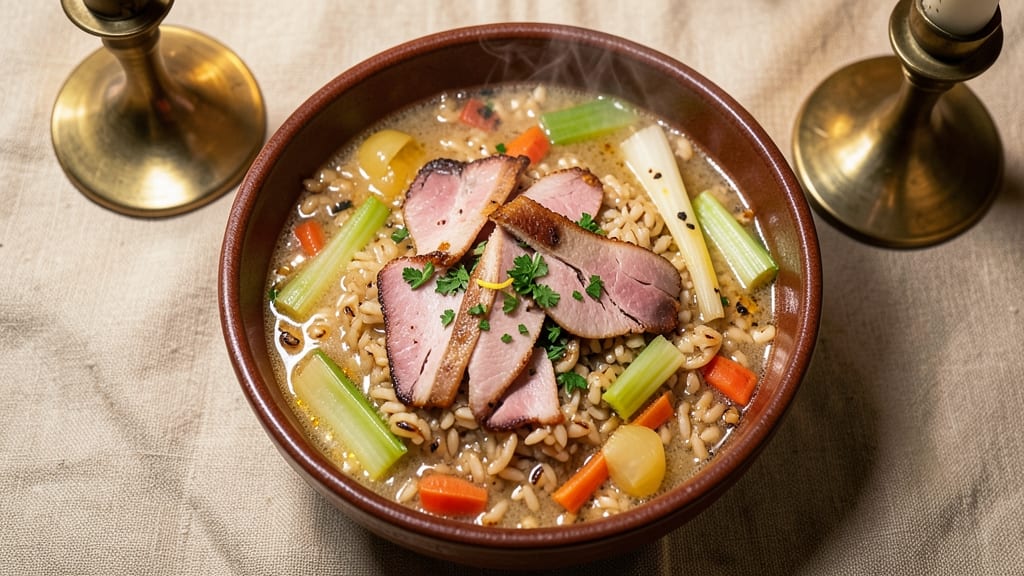Byerlys Wild Rice Soup Recipe with Ham: Savory Ham-Infused Broth Over Nutty Rice