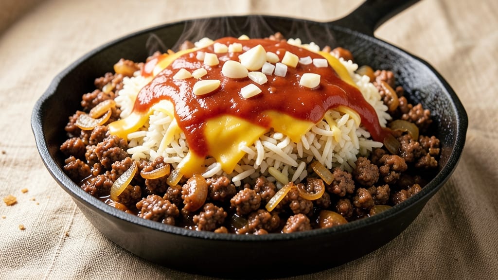 Cheeseburger Rice Casserole Recipe: One-Pan Comfort With Crispy Topping Magic