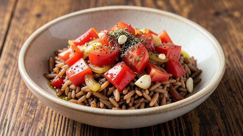 Brown Rice and Diced Tomatoes Recipe: One-Pot Mediterranean Simplicity
