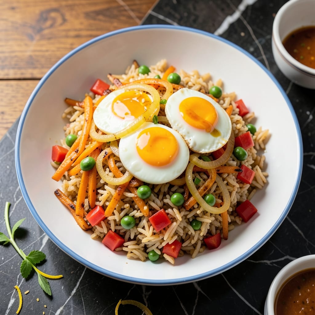 American Style Fried Rice Recipe: Crispy Egg and Veggie-Packed One-Pan Meal