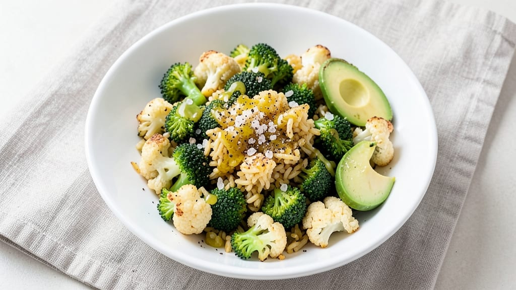 Broccoli Rice Keto Recipe: Crispy Crown Topping Over Savory Cauliflower Base