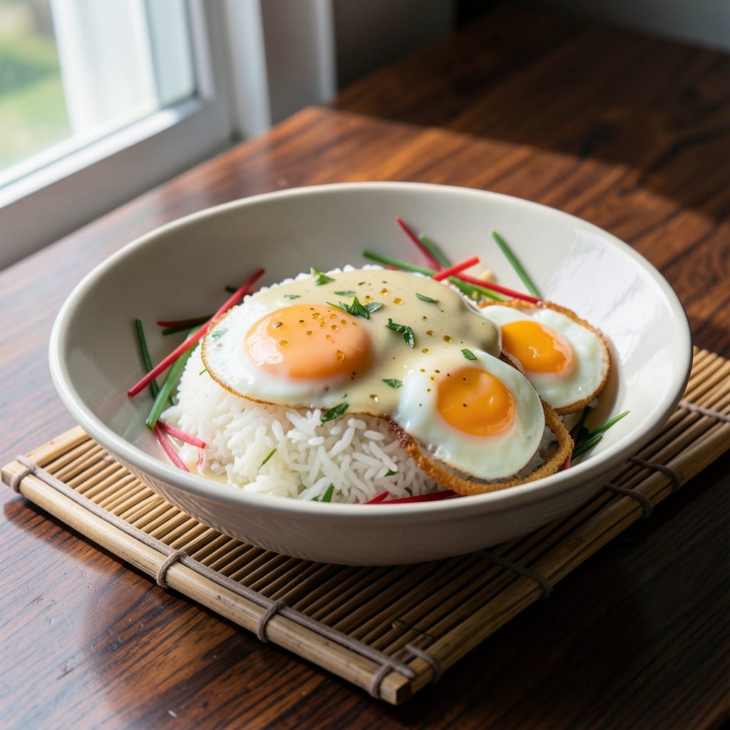 Asian Rice Cooker Recipes: One-Pot Fragrant Jasmine with Crispy Egg Topping