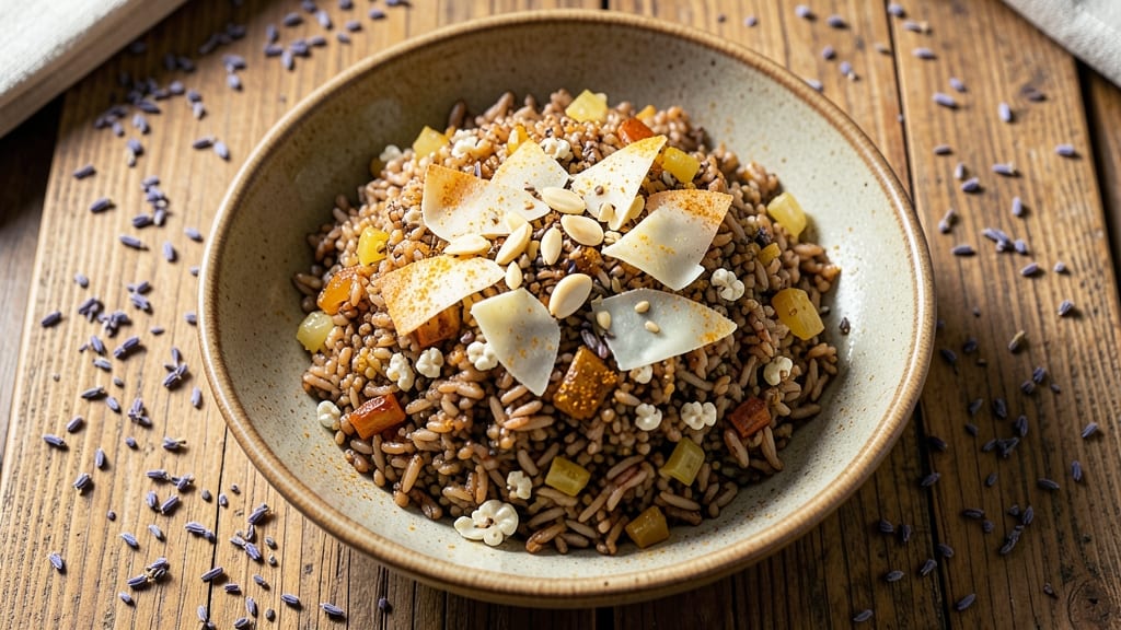 Brown Rice and Quinoa Pilaf Recipe: Golden Grain Medley With Toasted Almond Crunch
