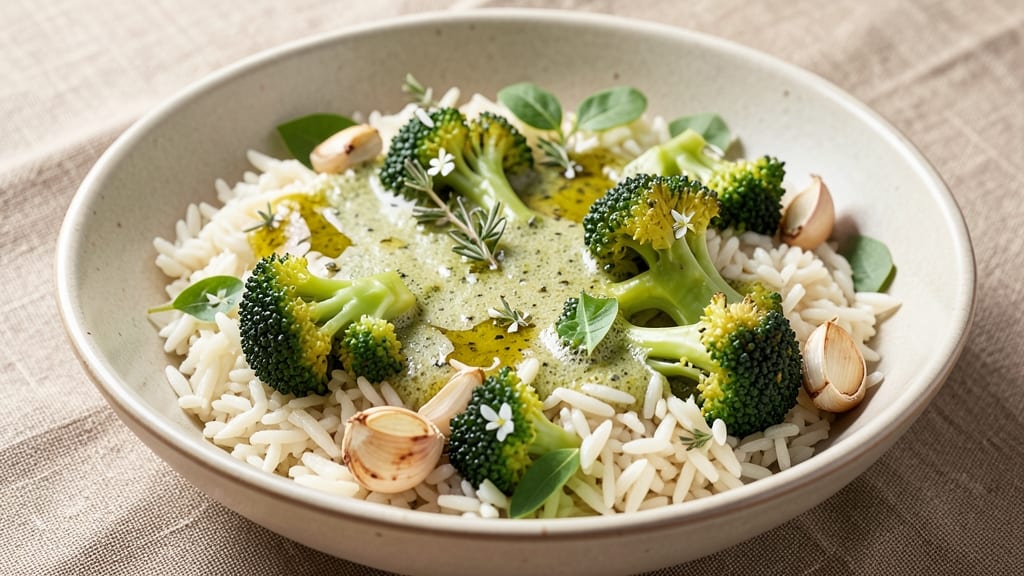 Broccoli Rice Recipe Vegetarian: Crisp-Topped Garlic and Herb One-Pan Magic