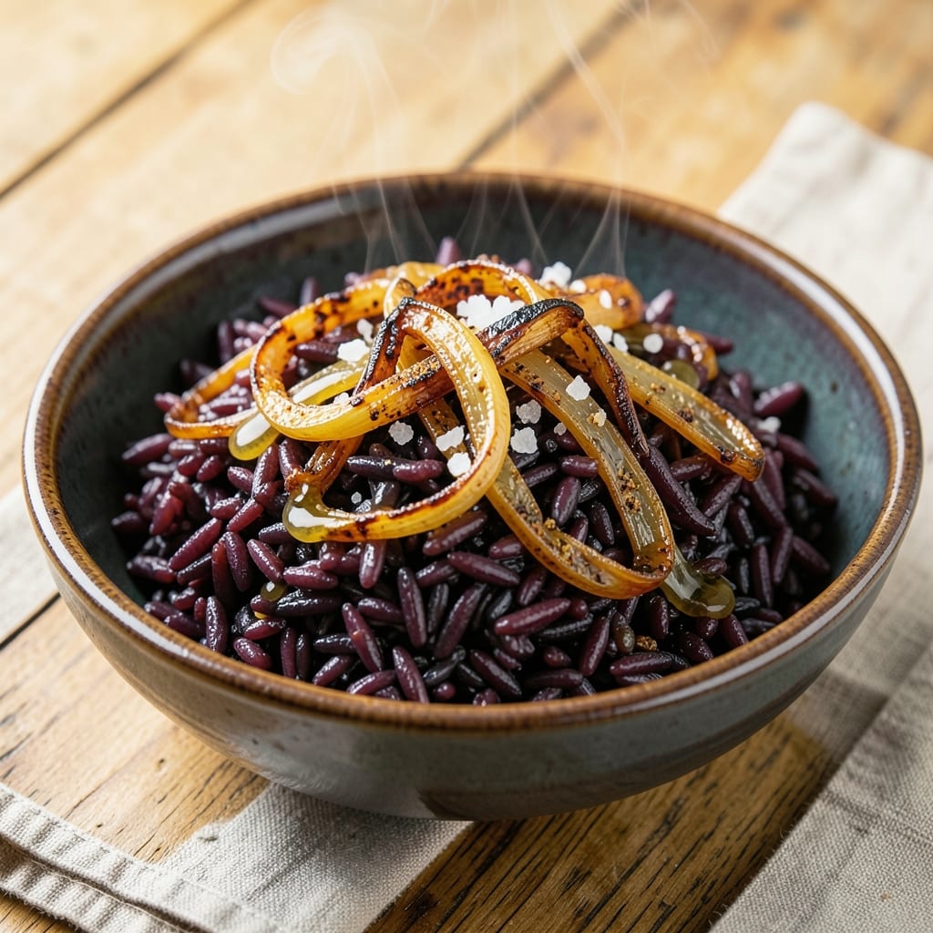Ancient Rice Recipe: Golden Spice-Toasted Grains with Charred Onions