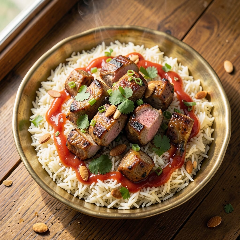 Al Kabsa Rice Recipe: Spiced Lamb and Toasted Spice Crunch Harmony