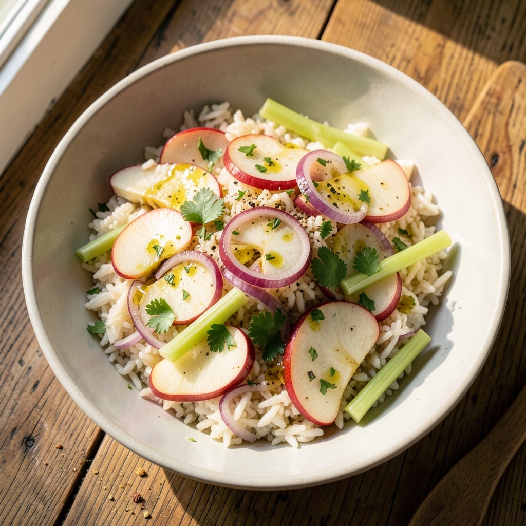 Apple Rice Salad Recipe: Crisp Apple Bites and Herby Vinaigrette Magic