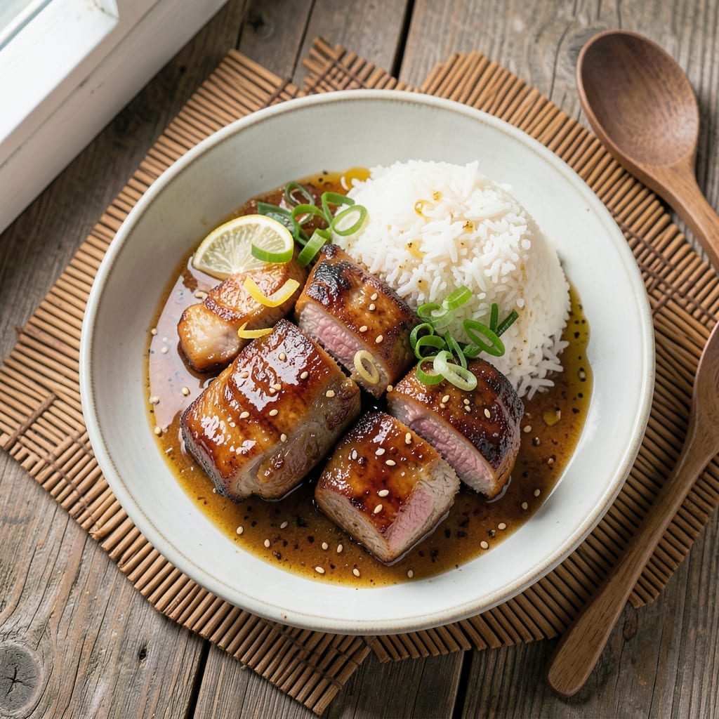 Asian Pork Chops and Rice Recipe: Honey-Soy Glazed with Fragrant Jasmine Basmati