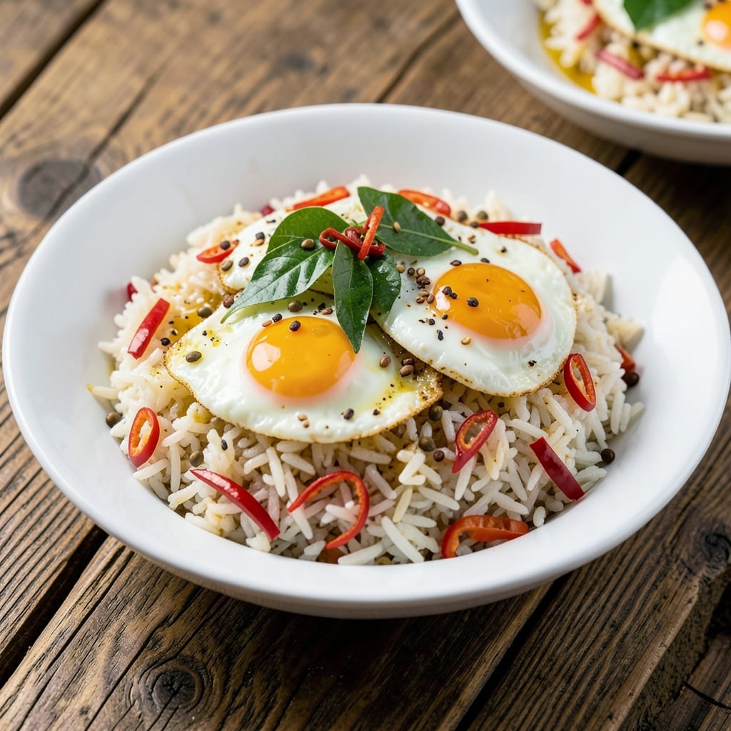 Andhra Egg Fried Rice Recipe: Spicy Tamarind and Mustard Seed Crunch