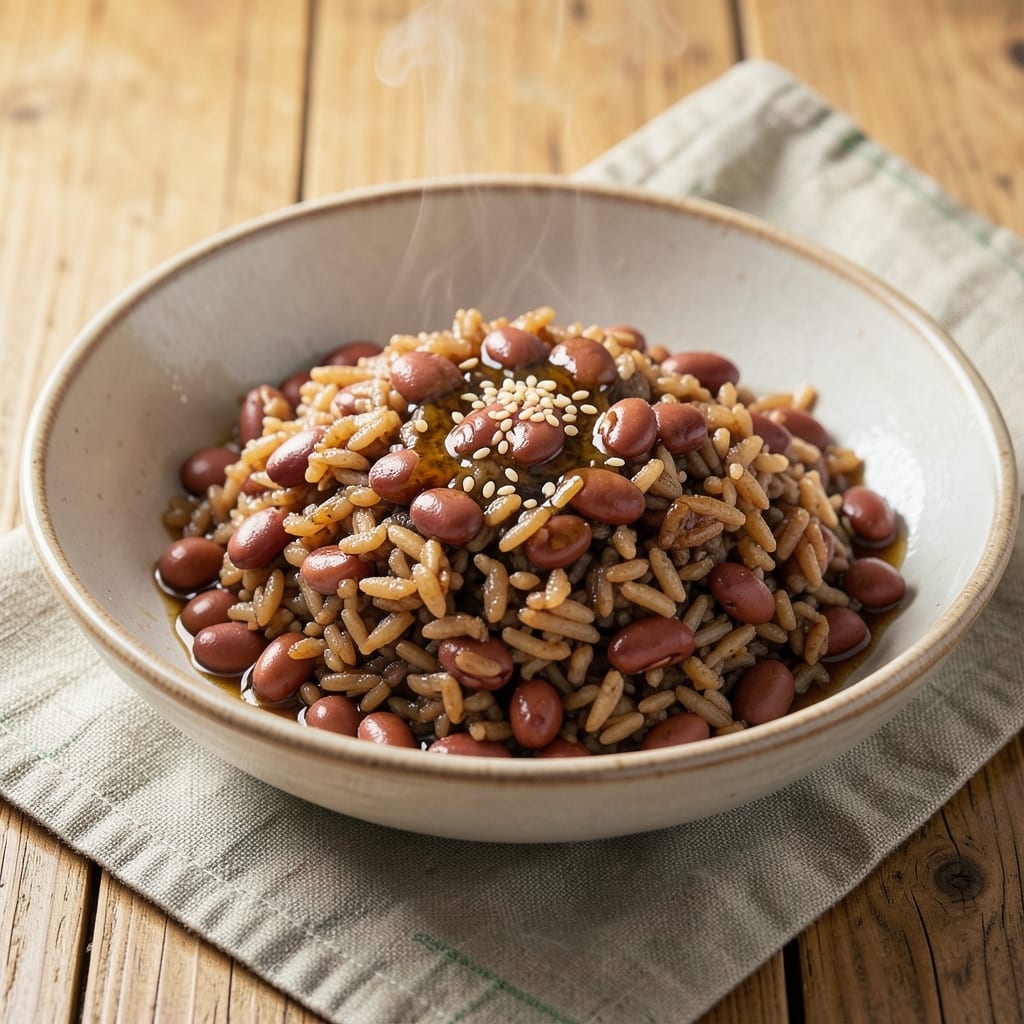 Adzuki Beans and Brown Rice Recipe: Sweet-Savory Japanese-Style One-Bowl Meal