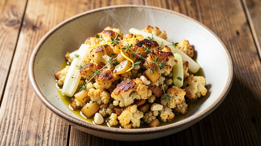 Cauliflower Rice Stuffing Recipe: Herb-Infused Crispy Edges and Fluffy Centers
