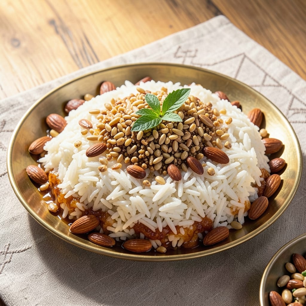Arabic Sweet Rice Recipe: Saffron-Infused Crunch With Toasted Barley