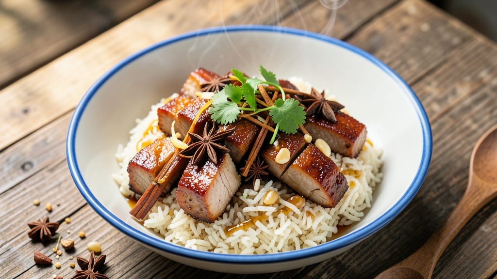 Chinese Pork Steamed Rice Recipe: Fragrant Five-Spice Rice With Tender Meat