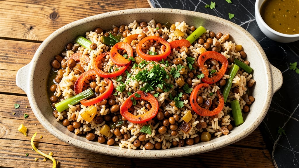 Brown Rice and Lentil Casserole Recipe: Hearty Protein-Packed Meal in One Pan