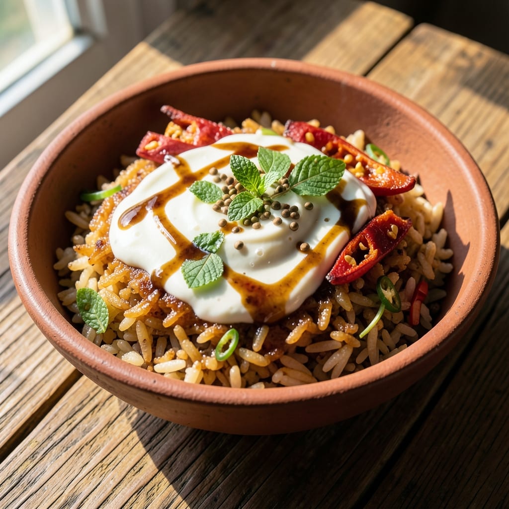 Andhra Curd Rice Recipe: Yogurt-Tamarind Tang with Toasted Rice Crunch